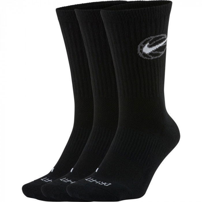 Nike Basket Everyday Crew Socken 3er-Pack schwarz/white