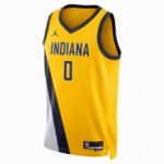 Cor amarela do produto Tyrese Haliburton Indiana Pacers Jordan...