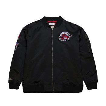 NBA Lightweight Satin Bomber Vintage Logo Raptors Jacket Mitchell & Ness Preto