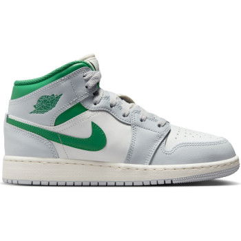 Air Jordan 1 Mid Summit White Green Kids GS