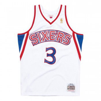Allen Iverson Philadelphia 76ers 2000-2001 Maglia Swingman Mitchell&Ness Bianco NBA